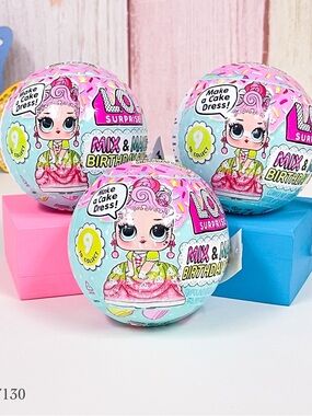 LOL Surprise Mix & Make Birthday Cake Collectible Tots Doll Set X3 NEW DIY Dress